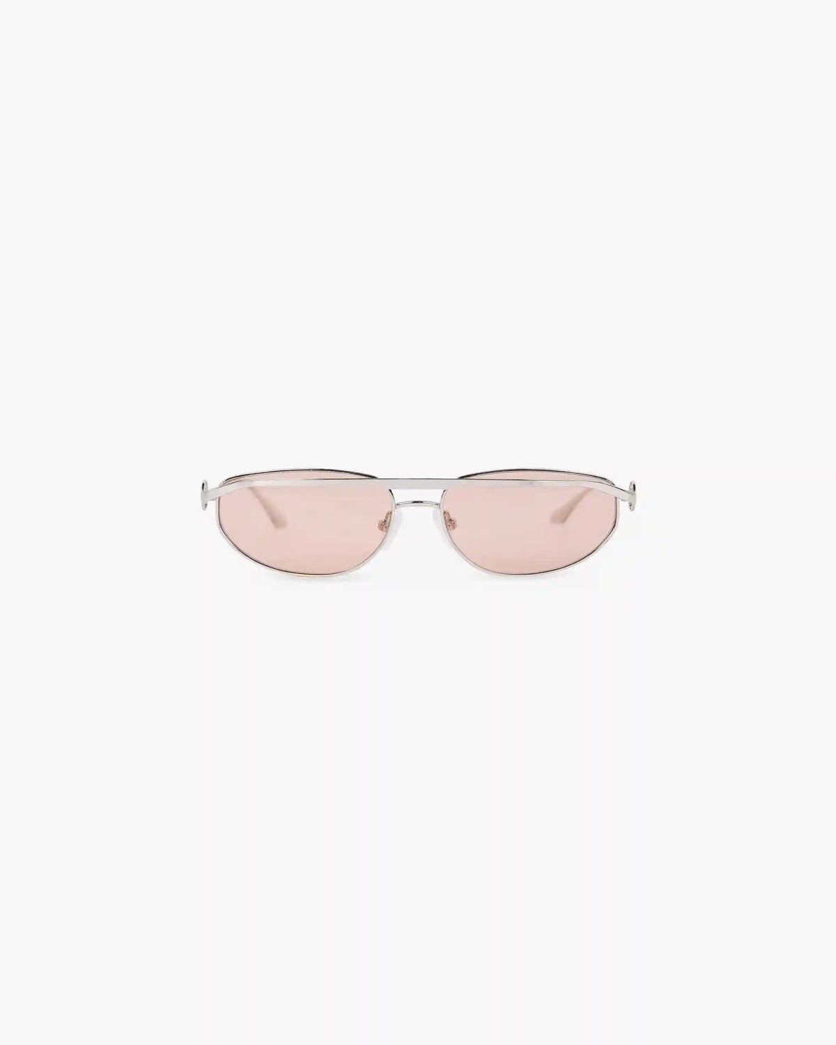 Slim Aviator Sunglasses - Silver Brown