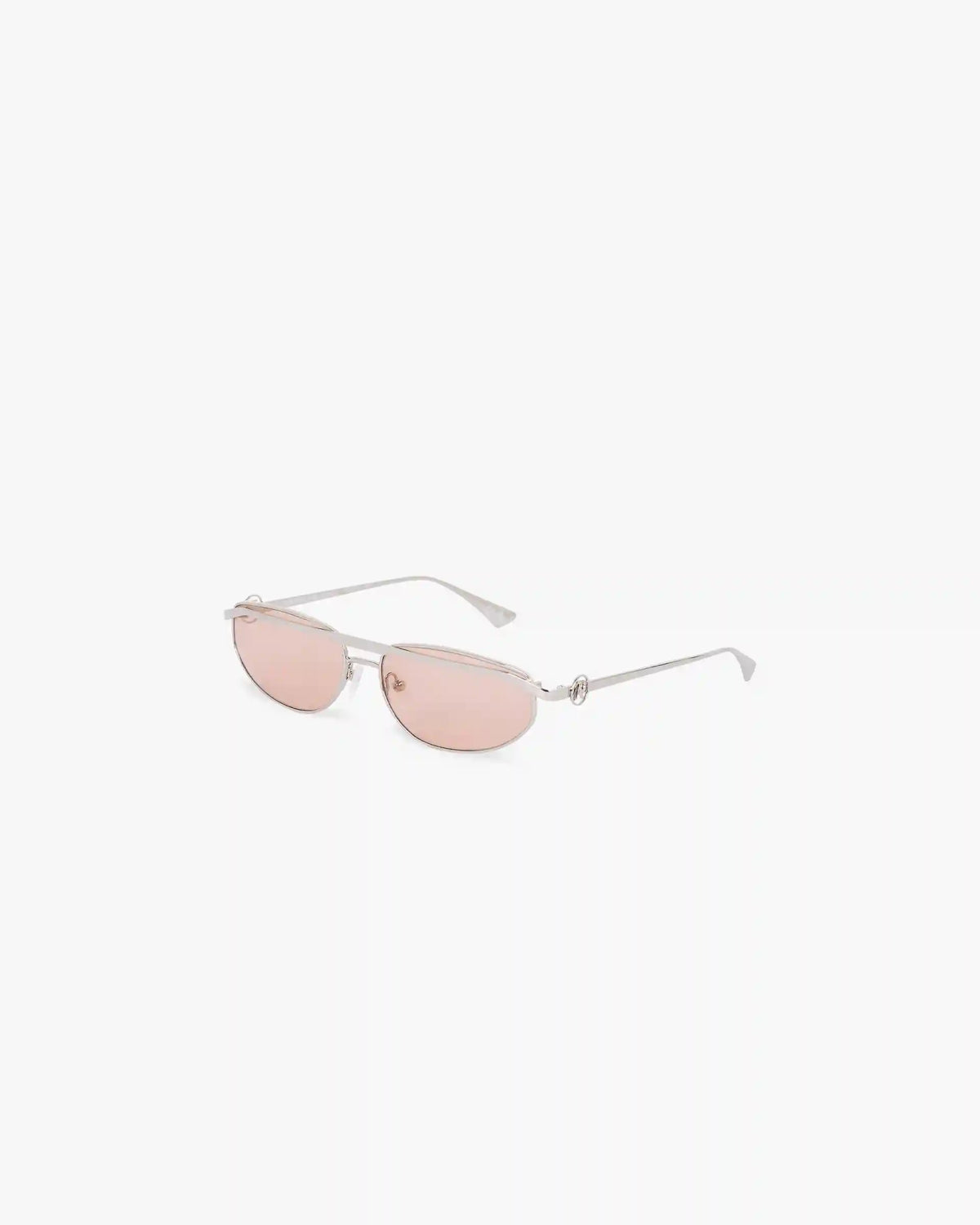 Slim Aviator Sunglasses - Silver Brown