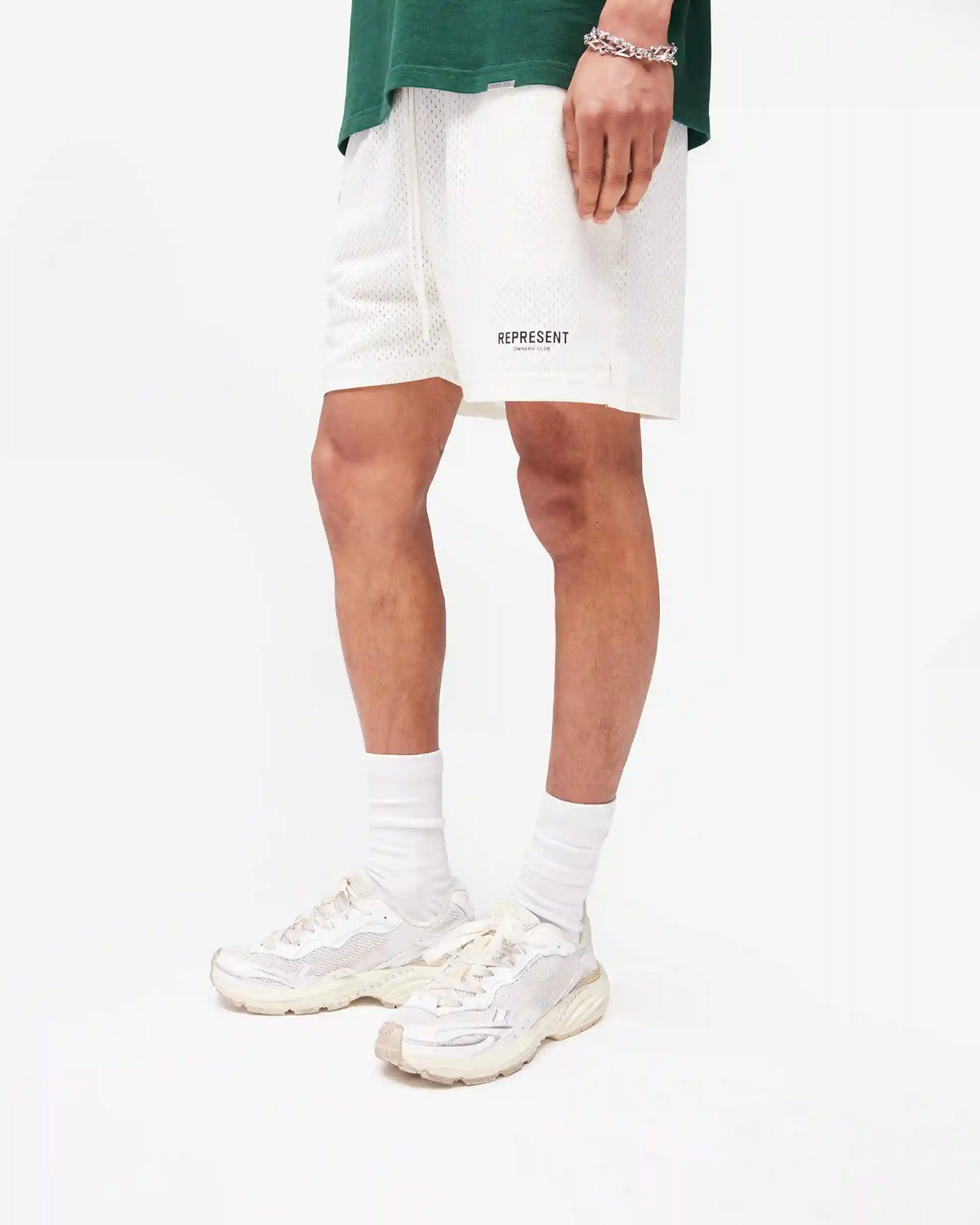 Represent Owners Club Mesh Shorts - Flat White