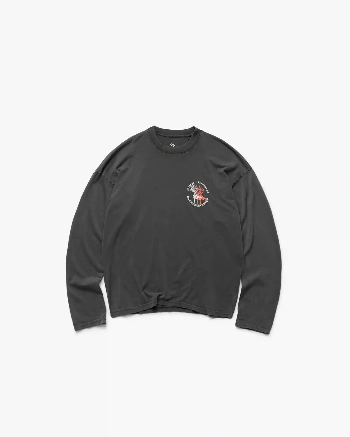 247 Torch Boxy Long Sleeve T-Shirt - Washed Black