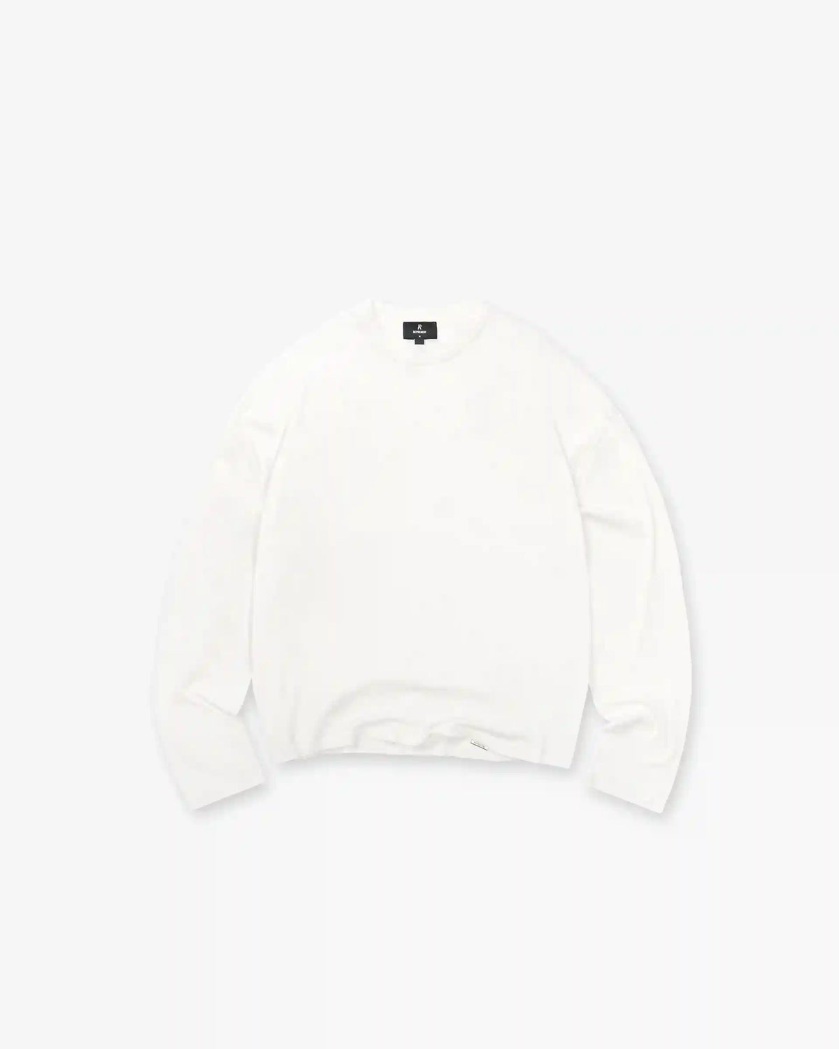 Initial Sheer Rib Long Sleeve T-Shirt - Flat White