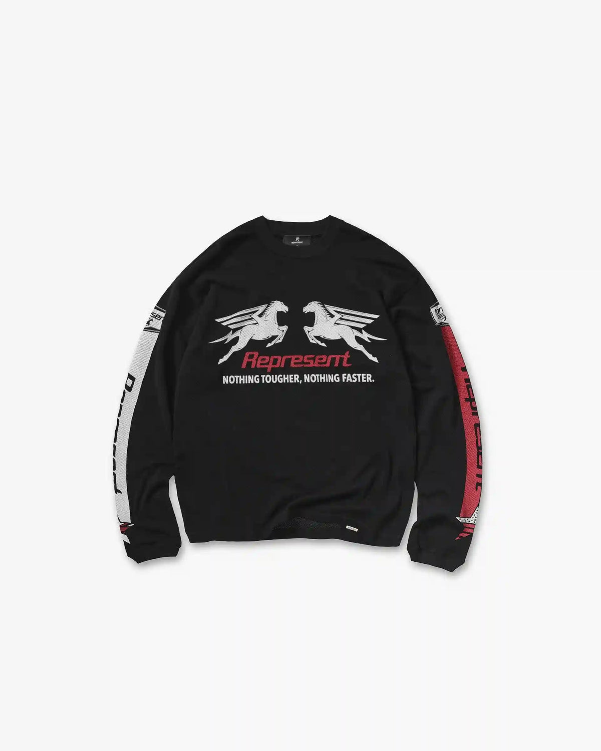 Mesh Pegasus Long Sleeve T-Shirt - Jet Black