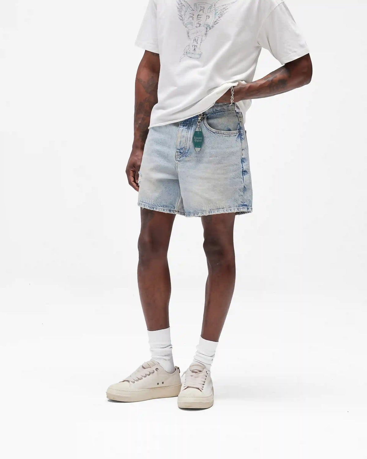 Busy Doing Nothing Denim Short - Dusty Blue