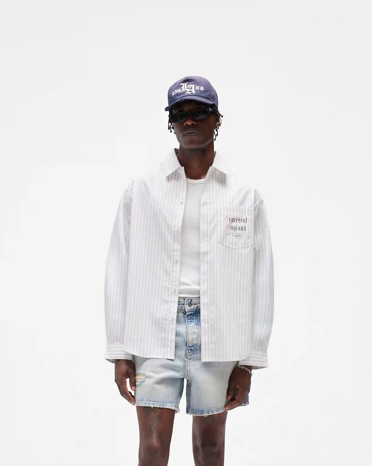 Pinstripe Shirt - Flat White