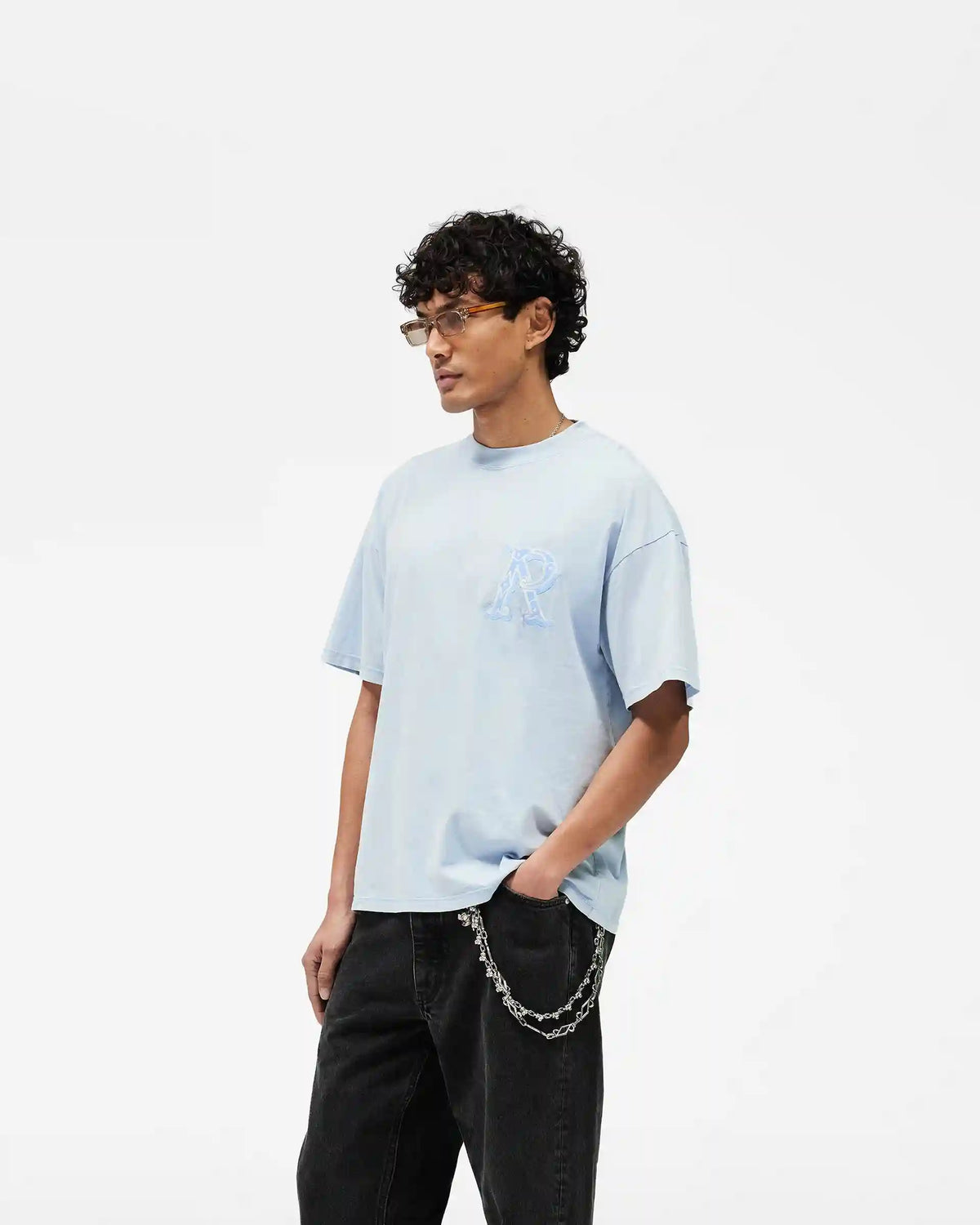 Western Initial T-Shirt - Mountain Blue