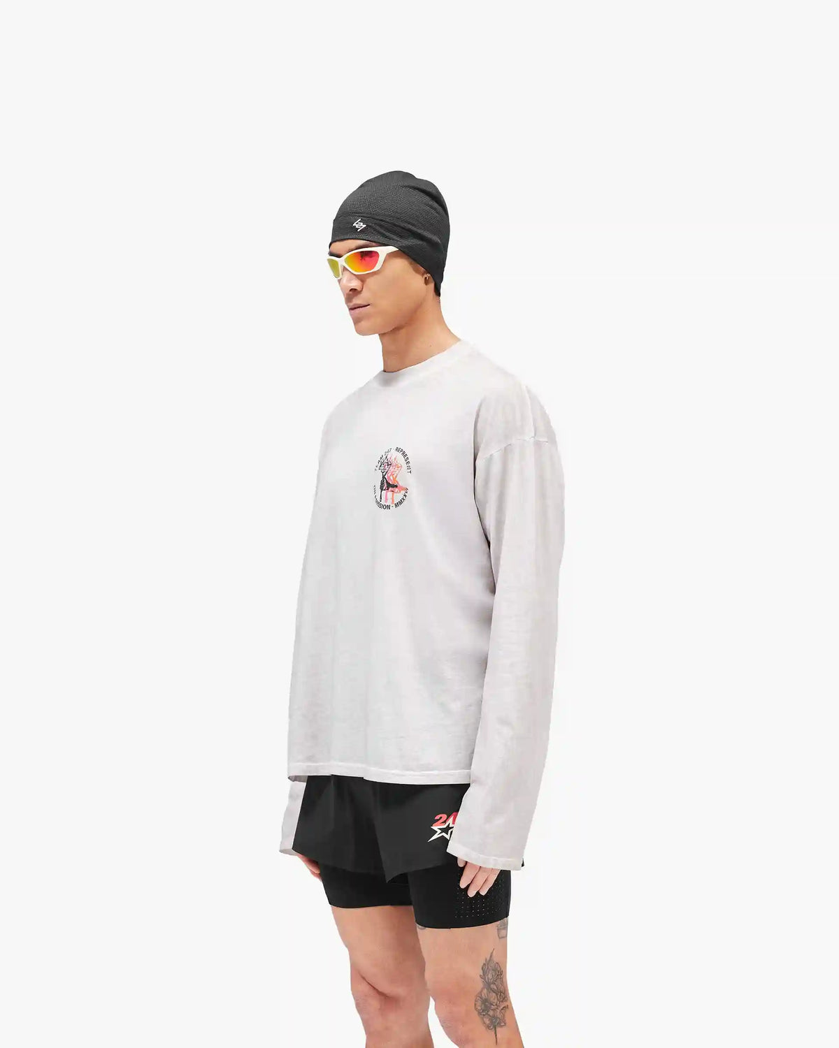 247 Torch Boxy Long Sleeve T-Shirt - Bleach Wash