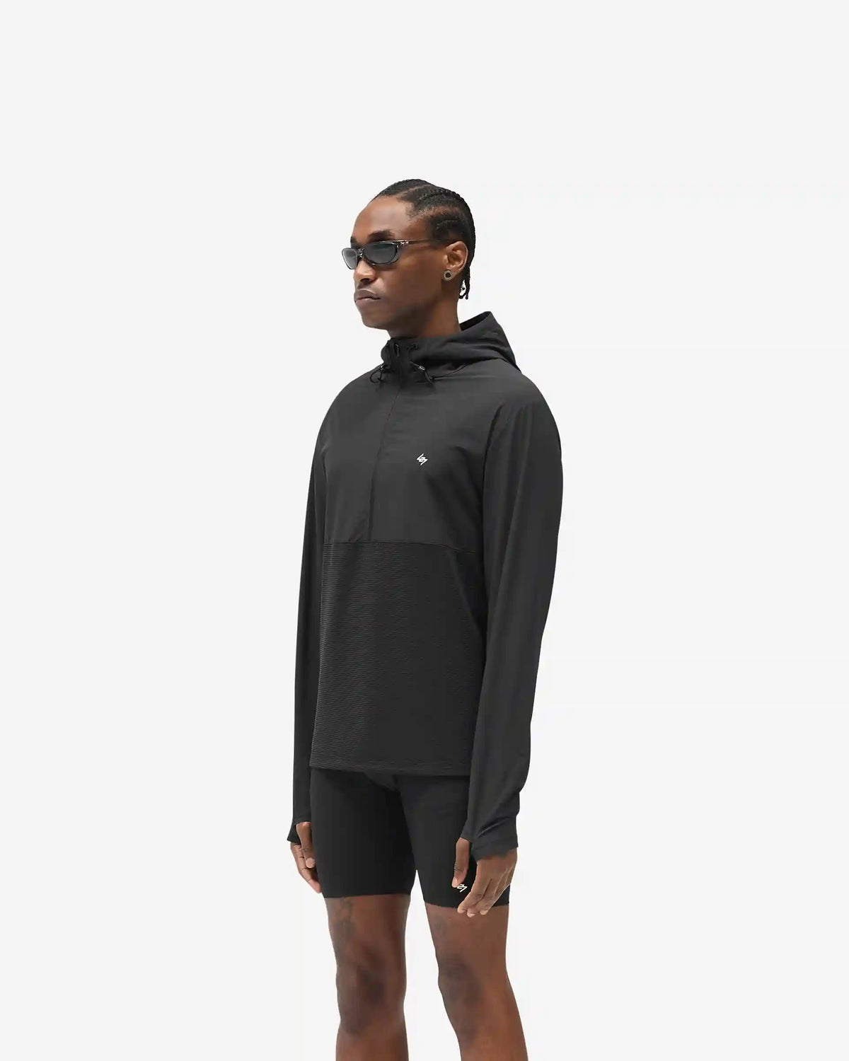 247 Hooded Quarter Zip - Black