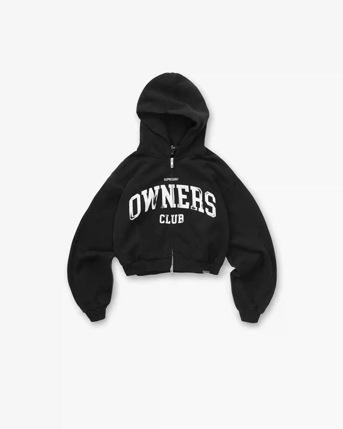 Represent Owners Club Zip Through Hoodie - Jet Black