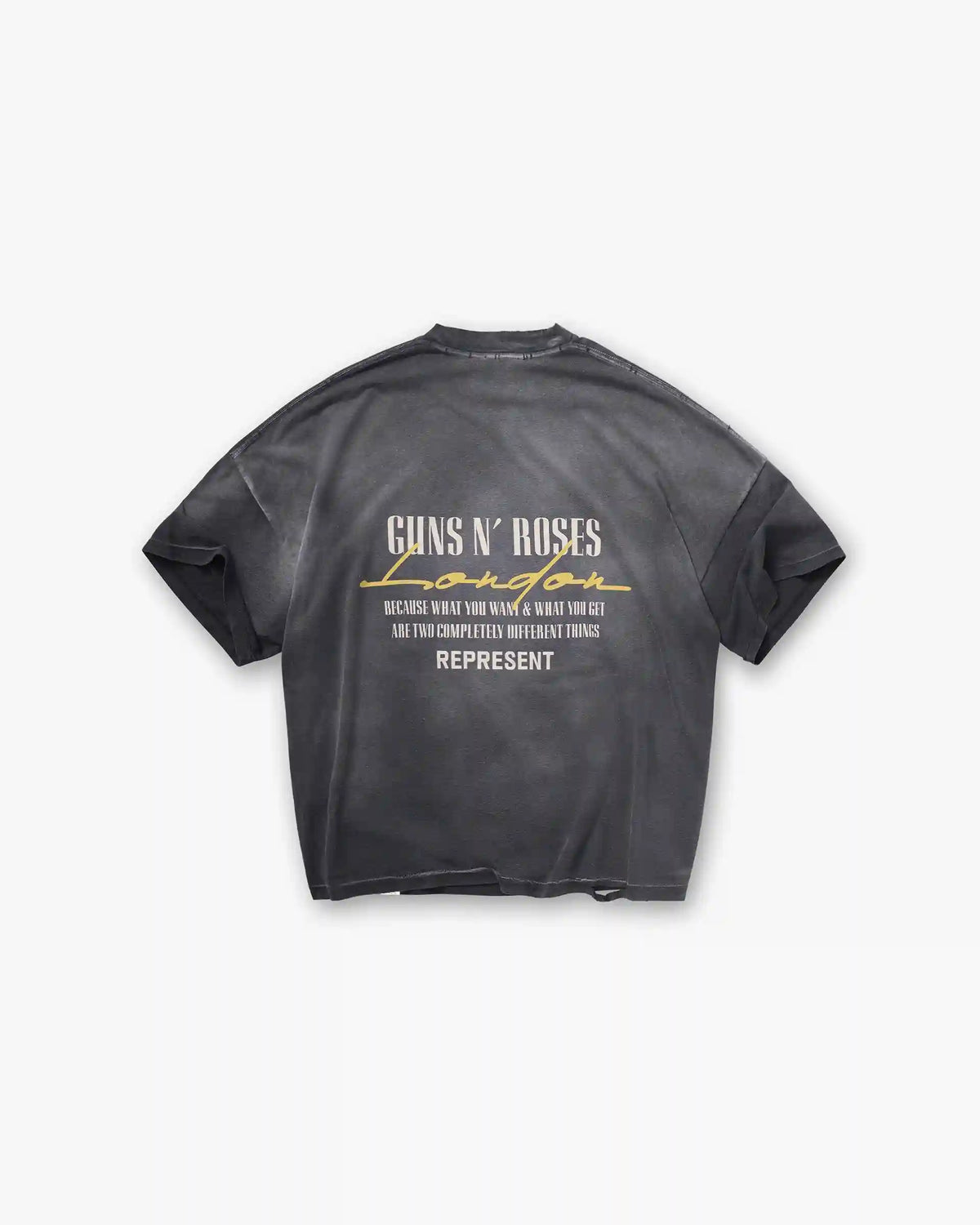 Represent X Guns N' Roses Cross T-Shirt - Stained Black