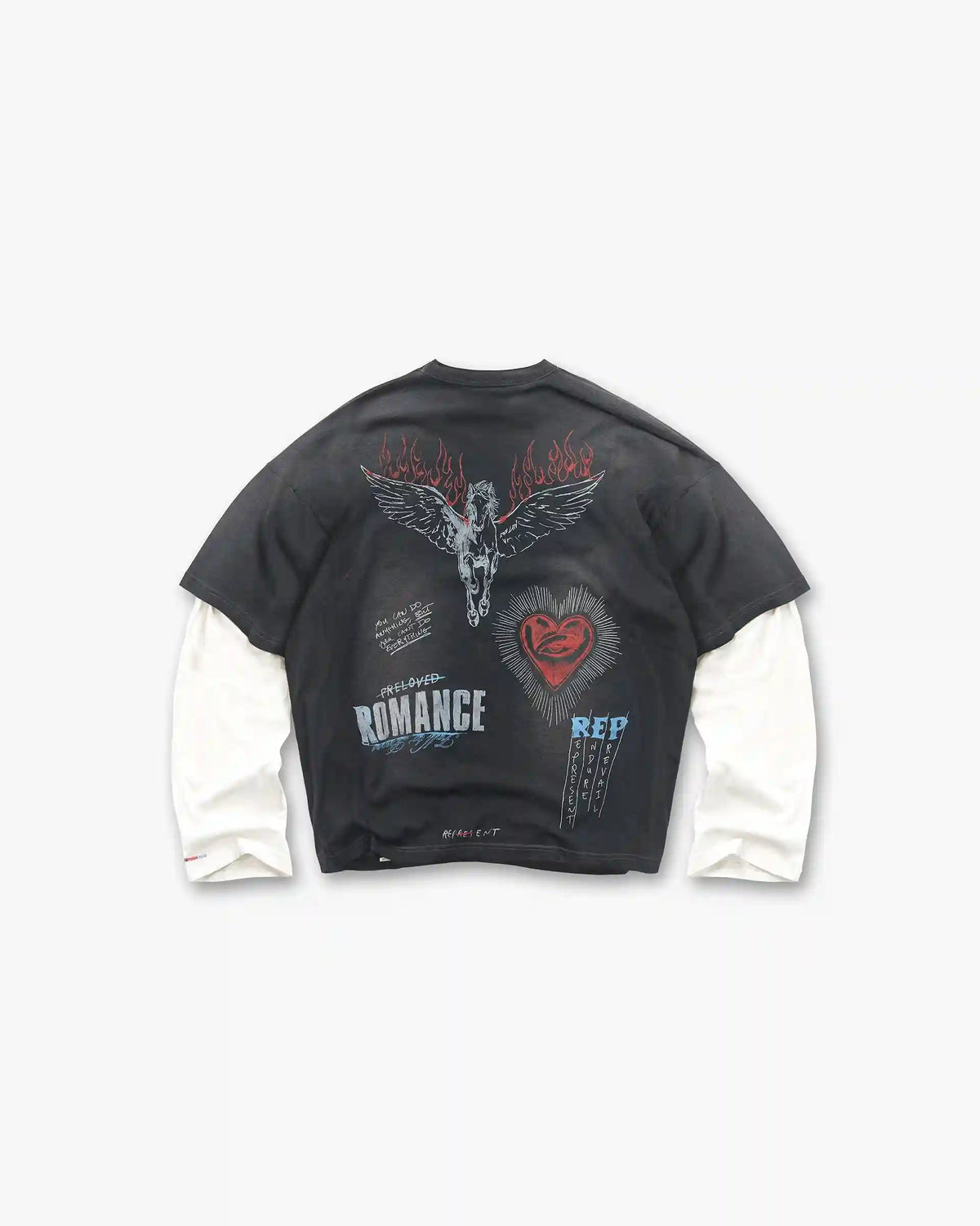 Heavier Than The Heavens Long Sleeve T-Shirt - Washed Black