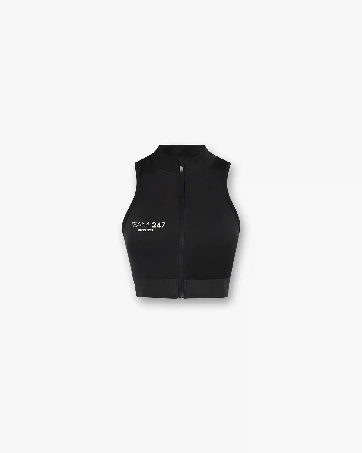 247 Zip Front Performance Crop - Black
