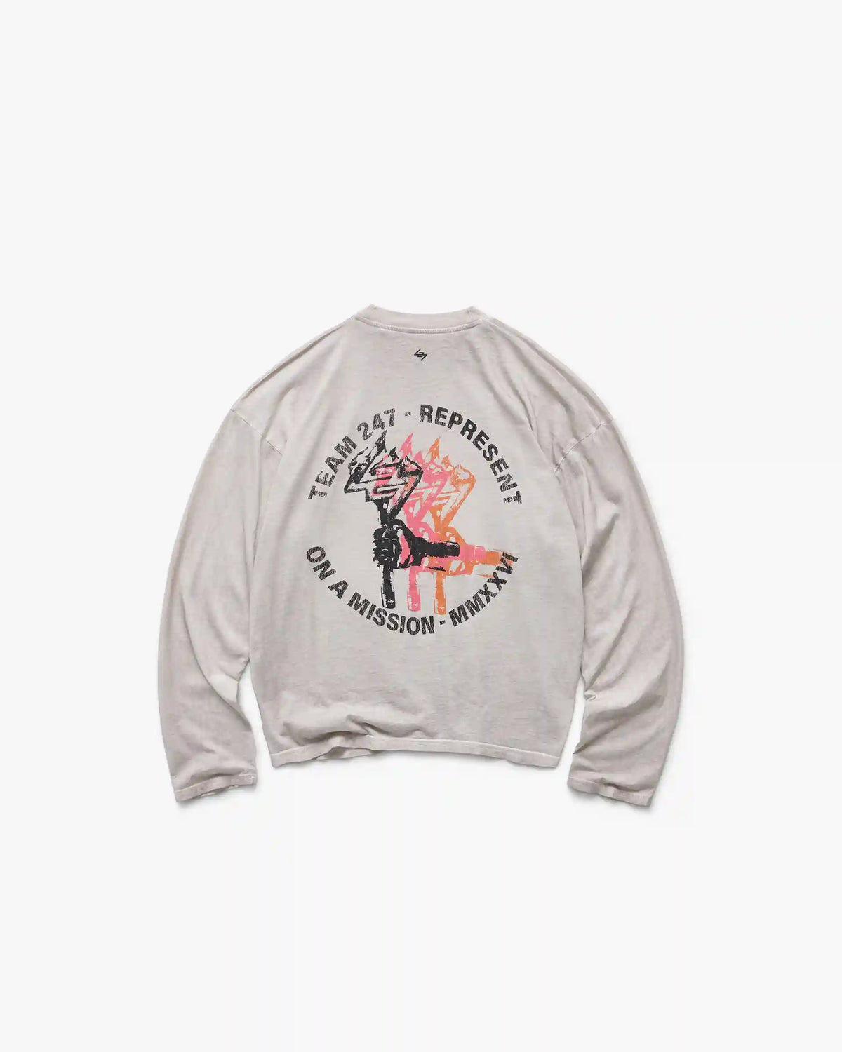 247 Torch Boxy Long Sleeve T-Shirt - Bleach Wash