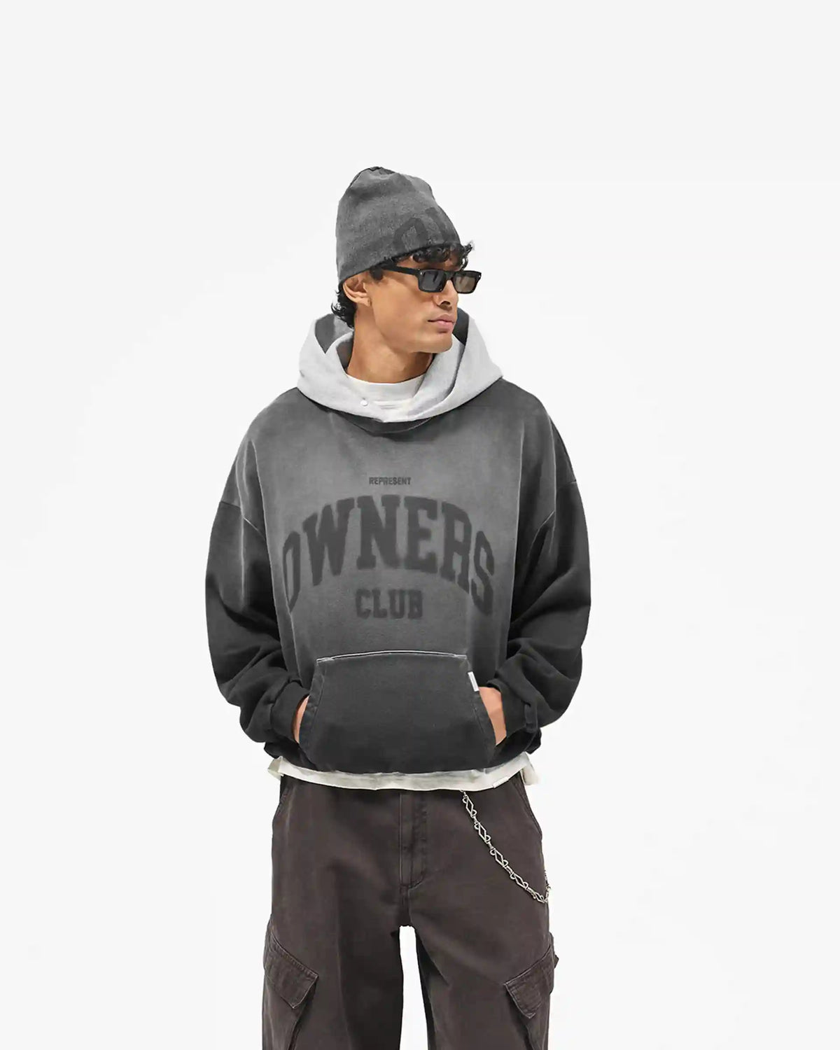 Represent Owners Club Contrast Hoodie - Weathered Black