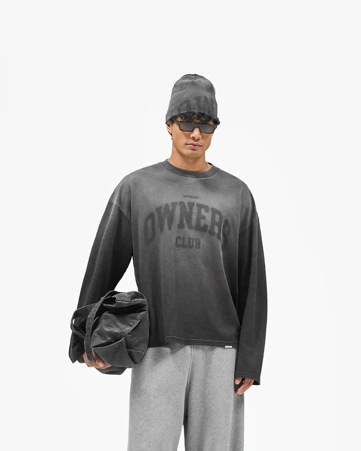Represent Owners Club Long Sleeve T-Shirt - Weathered Black