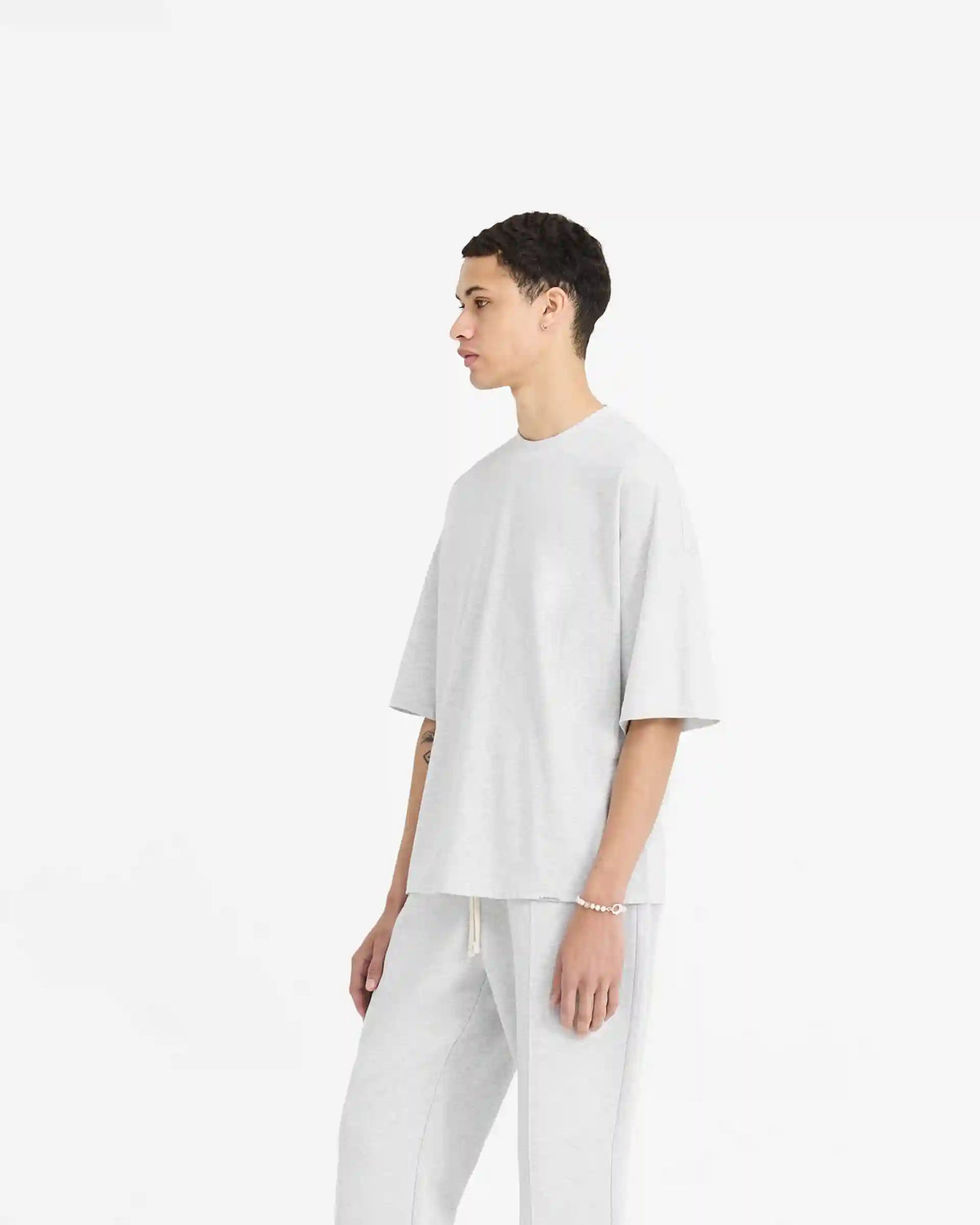Initial Boxy T-Shirt - Ice Grey Marl