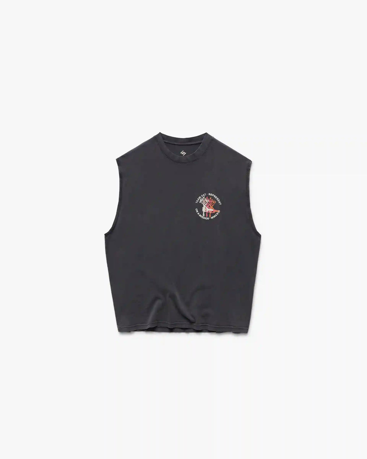 247 Torch Boxy Tank - Washed Black